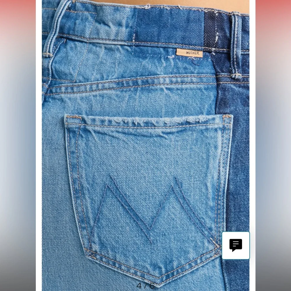 MOTHER The Flagpole Raw Hem Denim Maxi Skirt 100% Cotton - Picture 3 of 14